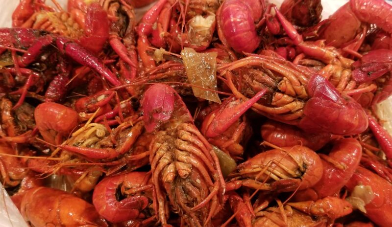 Boiled crawfish - a specialty of Louisiana.