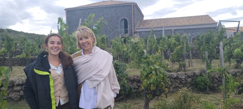 Serena (left) and Valeria Agosta at Palmento Costanzo