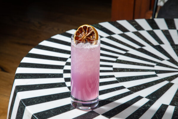 ruel Summer, a frozen refresher with Reyka Vodka, butterfly pea, and lemon