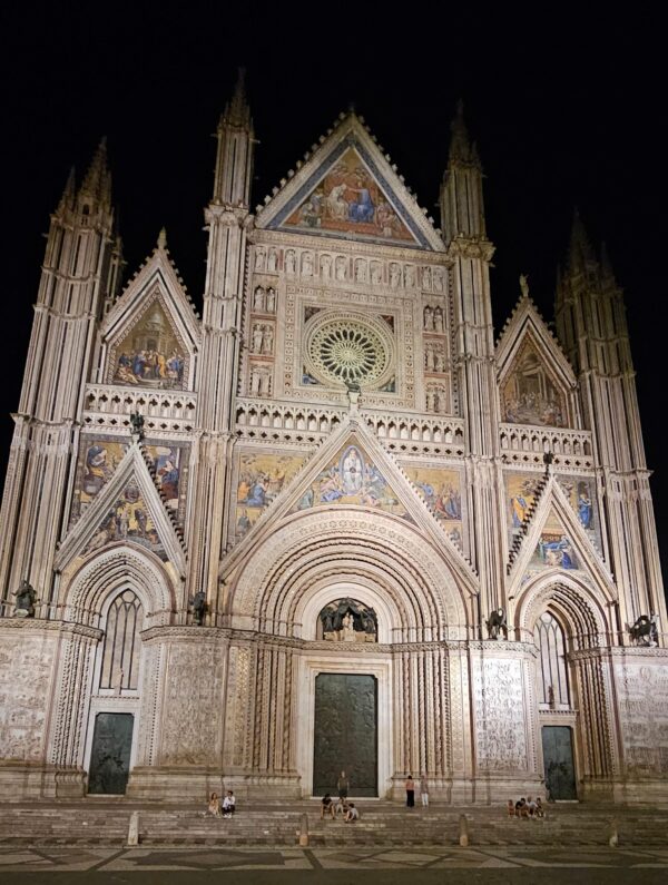 Orvieto Cathedral. The city sits atop a network of underground caves inside volcanic rock.