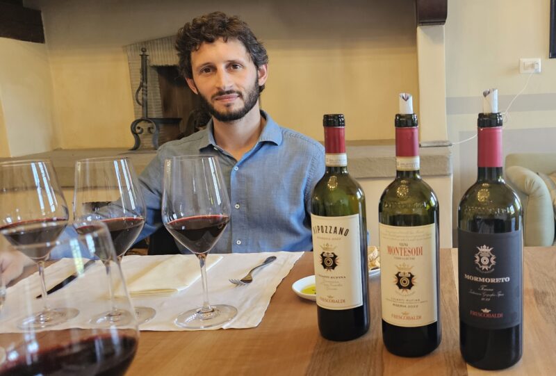 Tasting Nipozzano wines with winemaker, Lorenzo Partero