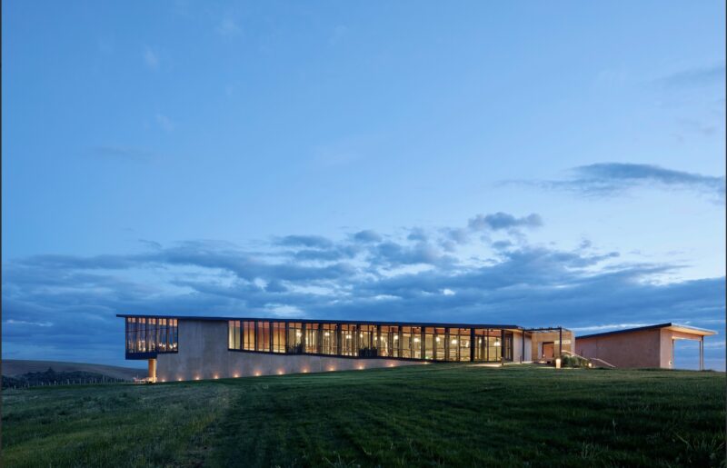 Echolands Winery was designed by Soderstrom Architects with a focus on creating an eco-conscious facility using sustainable materials.