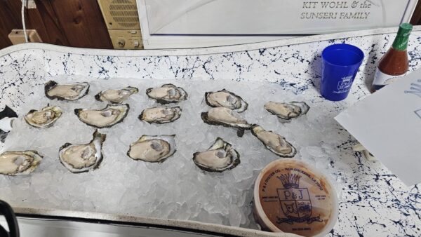 Fresh-shucked oysters that we tasted during our visit to P&J Oyster Co which can be enjoyed at restaurants and bars throughout New Orleans.