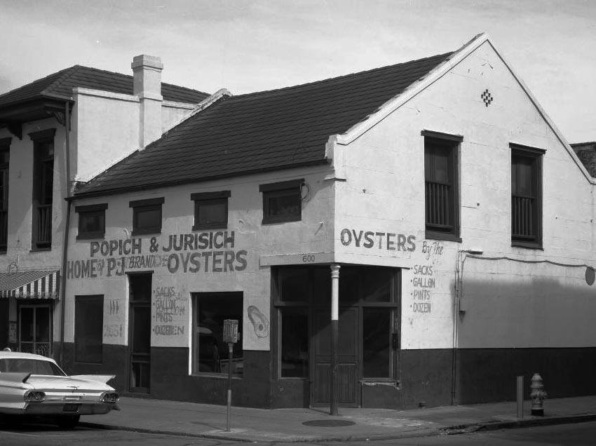 P&J Oyster Co is located at 1039 Toulouse Street in New Orleans historic French Quarter