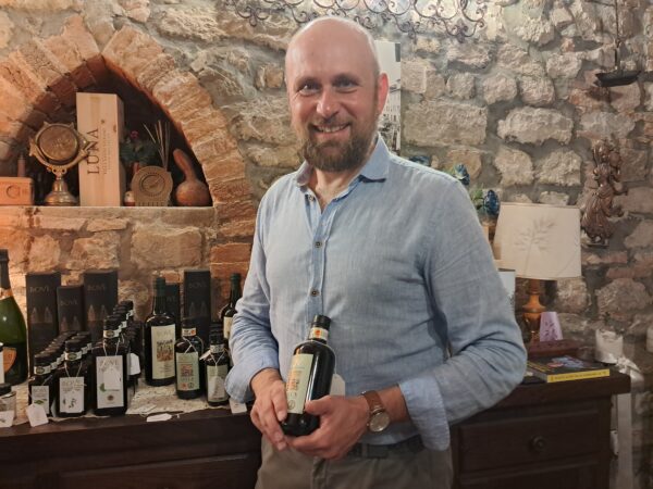 Gabrielle Bove with his signature olive oils